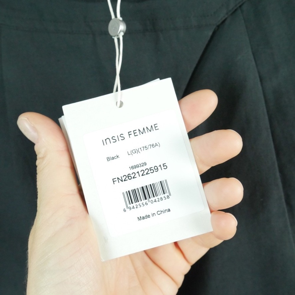 INSIS FEMME Asymmetric Cotton Linen Pants Black Wide Leg Large NEW Avant Garde - Picture 8 of 11